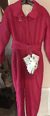 Bogner Vintage Ski Suit Womens With Grandoe Gloves Vintage Pink • $40