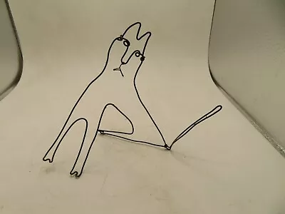 Wire Art Sculpture  Asbtract  CAT SITTING  5 1/2 X 7   Inches High • $12.99