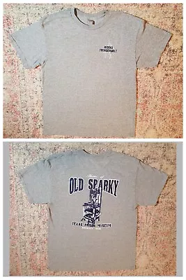 Texas Prison Museum Riding Thunderbolt/Old Sparky Gray T-Shirt-Size L-GUC • $5.99