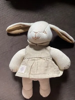 MiYim Simply Organic Bunny Rabbit Cream Knit Tan Dress Stuffed Animal Girl 2008 • $14.99