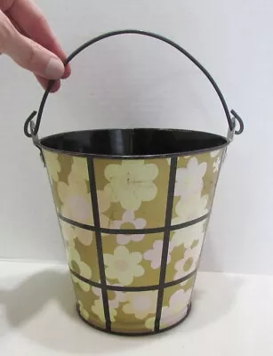 Ohio Art Vintage Tin Litho Sand Pail Bucket Flowers Floral Graphics Nice Clean • $12.99