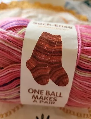 Lion Brand Yarn Sock Ease Self Striping Pink Cotton Candy 2.7 Oz • $6