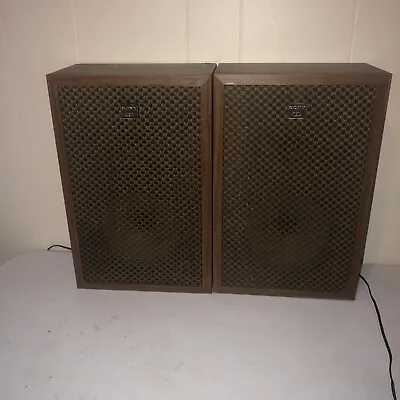 Sony Vintage Bookshelf Or Wall Hanging Speakers Wood Grill Made In Korea 8 Ohm • $89.99