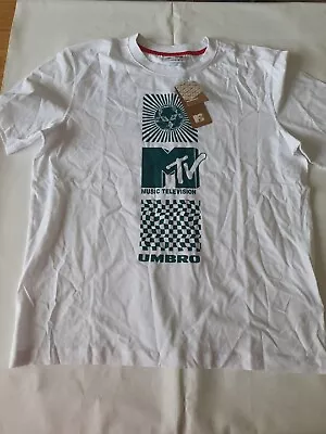 Men's L Umbro X Mtv Graphic Tshirt White • £24.99