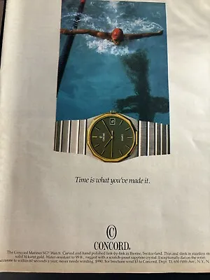 1985 Vintage Print Ad For THE CONCORD MARINER SG WATCH • $9.95