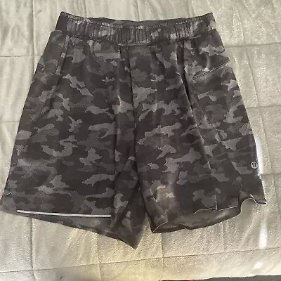 LuluLemon  Surge Mens. Lined 6inch Shorts Camo Blue  Stretch S Lined • $11