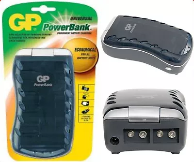 GP UNIVERSAL BATTERY CHARGER AAA/AA/C/D/9V NiMH NiCd • £16.32