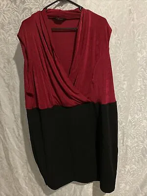 $28 • Buy Yours Clothing Brand Size 26/28 Red And Black Stretch Bandage Dress