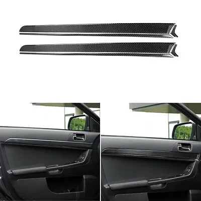 6Pcs For Mitsubishi Lancer 2009-14 Carbon Fiber Front Door Interior  Decor Trim  • $33.70