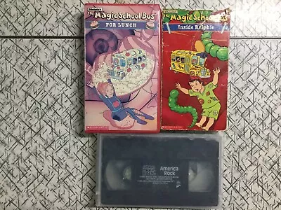 Kids VHS Lot 3 Tapes - The Magic School Bus & School House Rock - 1995 (tested) • $12