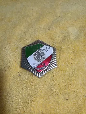 Vtg 60' Obsolete Mexican Police Badge Id Shcp Seguridad Agente (casa De Moneda) • $119.99