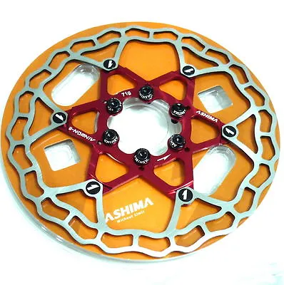 Gobike88 The Lightest ASHIMA AiNEON Disc Rotor 160mm 78g Red W67 • $26.34