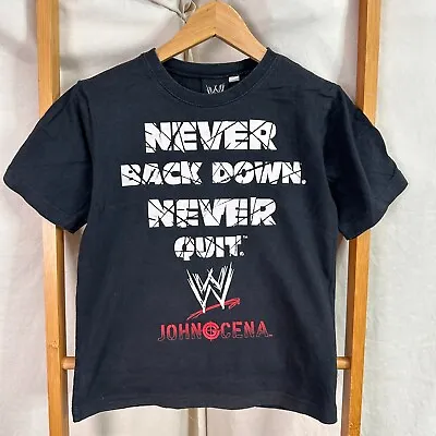 John Cena Shirt Kids Unisex 10 Black WWF WWE Wrestling Short Sleeve • $7.95