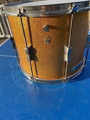 Vintage Ludwig 15  Gold Sparkle Marching Tenor (Tom) Drum From Early 1960s • $225