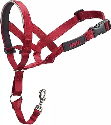 HALTI Head Collar. Red. Prevents Pulling On Walks. Padded Adjustable No Slip. • £17.99