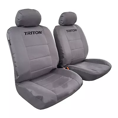 $105.59 • Buy Canvas Seat Covers Grey Waterproof For Mitsubishi Triton Dual Cab MQ ML MN