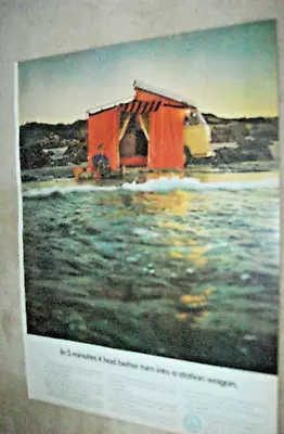 1969 VW Volkswagen Bus Campmobile Camper Magazine Color Car Ad - In 5 Minutes..  • $13.50