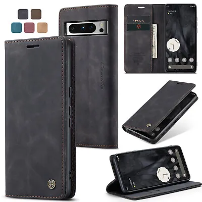 For Google Pixel 6 7A 8 Pro Magnetic Leather Stand Flip Cover Phone Wallet Case • £7.99