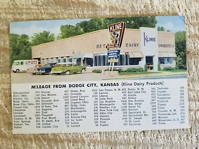 Kline Dairydodge City-the Cowboy Capital Of The World.vtg Unused Postcard*p20 • $6.62