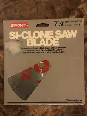 VINTAGE SIMONDS 7 1/4” CHROME SI-CLONE CIRCULAR SAW BLADE -New In Package - • $17.99