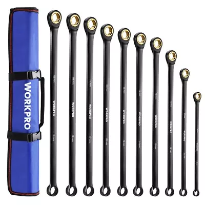 WORKPRO 10PC Extra Long Ratcheting Wrench Set 8-19mm Combination Metric 72-Teeth • $69.99