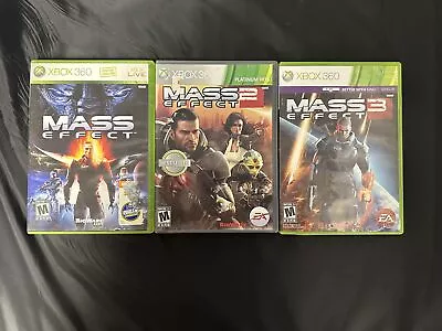 Lot Of 3 Games Mass Effect 1 Mass Effect 2 Mass Effect 3 For Xbox 360 RPG • $13.68