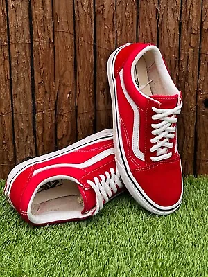 VANS Red Shoes Sneakers US 6M 7.5W UK 5 EUR 38 24cm • $59