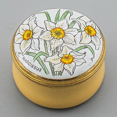 $40 • Buy READ Crummles Enamels Trinket Box Narcissus Daffodil Yellow Flowers
