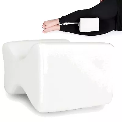 Orthopedic Memory Knee Pillow With Zip Cover Leg Cushion Positioner Pain Relief • £11.90