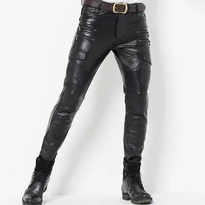 New Bikewear Bullet Men's Leather Pant 100% Authentic Leather Slim Fit #90 • $125.77