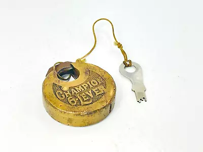 Vintage Miller Champion 6 Lever Brass Padlock Lock W/ Push Pancake Key L1 • $47.94