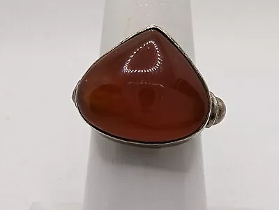 $29.99 • Buy Vintage Sterling Silver 925 Carnelian Ring Size 7.5