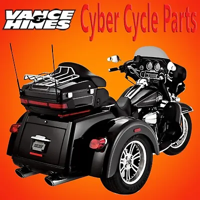 VANCE & HINES TWIN SLASH ROUND SLIP-ONS CHROME 09-23 Harley TRI GLIDE 16763 • $499.99