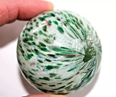 Rare Antique Speckled Moss & Emerald Green ONION SKIN MARBLE  1 7/8  German • $249.99