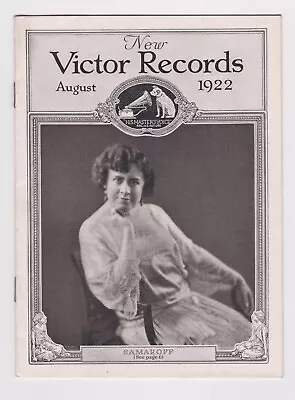 Vintage Hmv New  Victor  Records August 1922 Olga Samaroff Advertising Brochure • $20