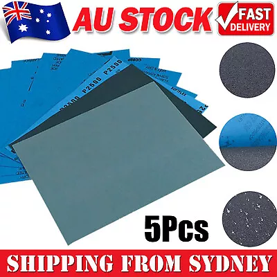 5PCS Abrasive Sheet 2000-7000 Grit Waterproof Wet Dry Sandpaper Sanding Paper AU • $7.65