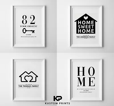 £5.99 • Buy New Home Print Our First Home Personalised House Warming Gift Moving Present