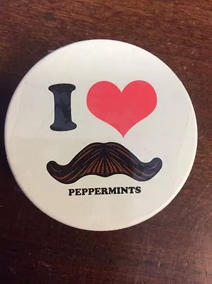 I Love Moustache Peppermints Metal Tin 36 Pieces 15g BostonAmericaCandy.com • $7.99