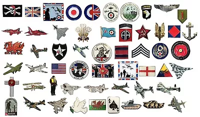 Military Army Navy RAF Aircraft Churchill Spitfire Lancaster SAS WW1 WW2 Badges • £3.79