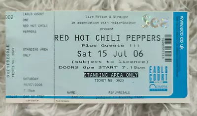 RED HOT CHILI PEPPERS Unused Ticket Stub London Earls Court Arena 15th July 2006 • £32.99