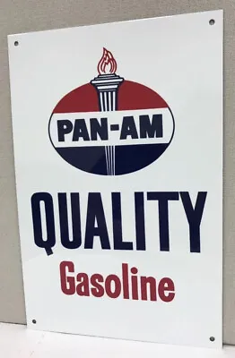 Vintage Style Pan-am Quality Gasoline Heavy Steel Metal  Sign • $49