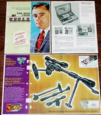 THE MAN FROM UNCLE Catalog Sheets IDEAL TOY Guns + 1965 Full Color Repro Pages • $25.95