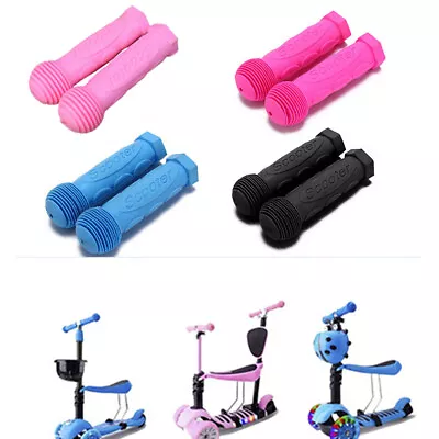 Kids Premium Rubber Handlebar Girps Cover Bar Grips Scooter Bicycle Handle • £4.41