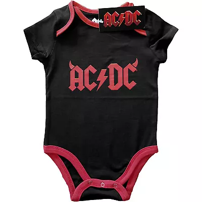 AC DC Babygrow Bodysuit Romper Official Devil Horns Logo Boys Girls Toddler New • £13.49