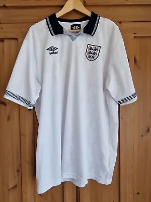 Official Umbro England Football Home Shirt Italia 90 World Cup 1990 XL Ex Large • £79.99