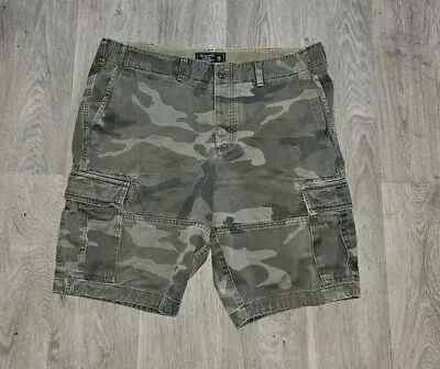 Abercrombie & Fitch Green Army Camo Cargo Buttonfly Shorts 36 - (38x10) • $31