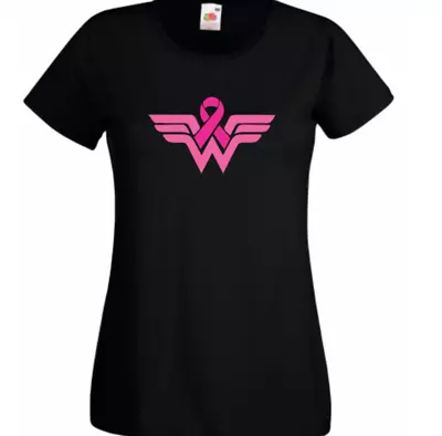 Breast Cancer Wonder Woman Ladies T-shirt Pink Design Sizes 8-20 • £9.49