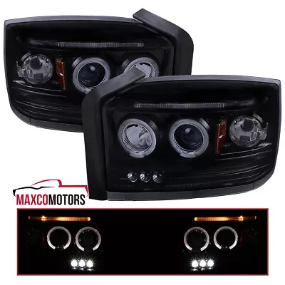 Smoke Projector Headlights Fits 2005-2007 Dodge Dakota LED Dual Halo Left+Right • $149.49