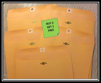 Lot (5) Kraft Clasp Envelopes 9 X 12 No. 90 Heavy BUY 2 GET 1 FREE • $4.60