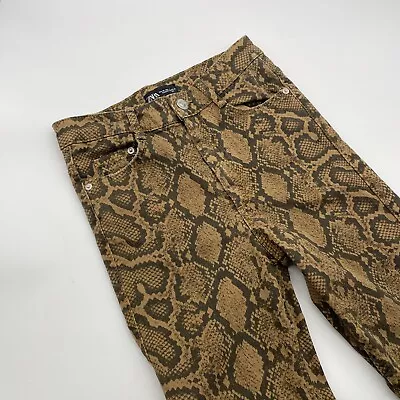 Zara Jeans Women's Size 4 Snake Print Stretch Black & Tan Skinny • £12.11